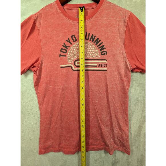 ASICS Tokyo Running Shirt Red Crew Neck Faded T Men’s Size L - Picture 5 of 6